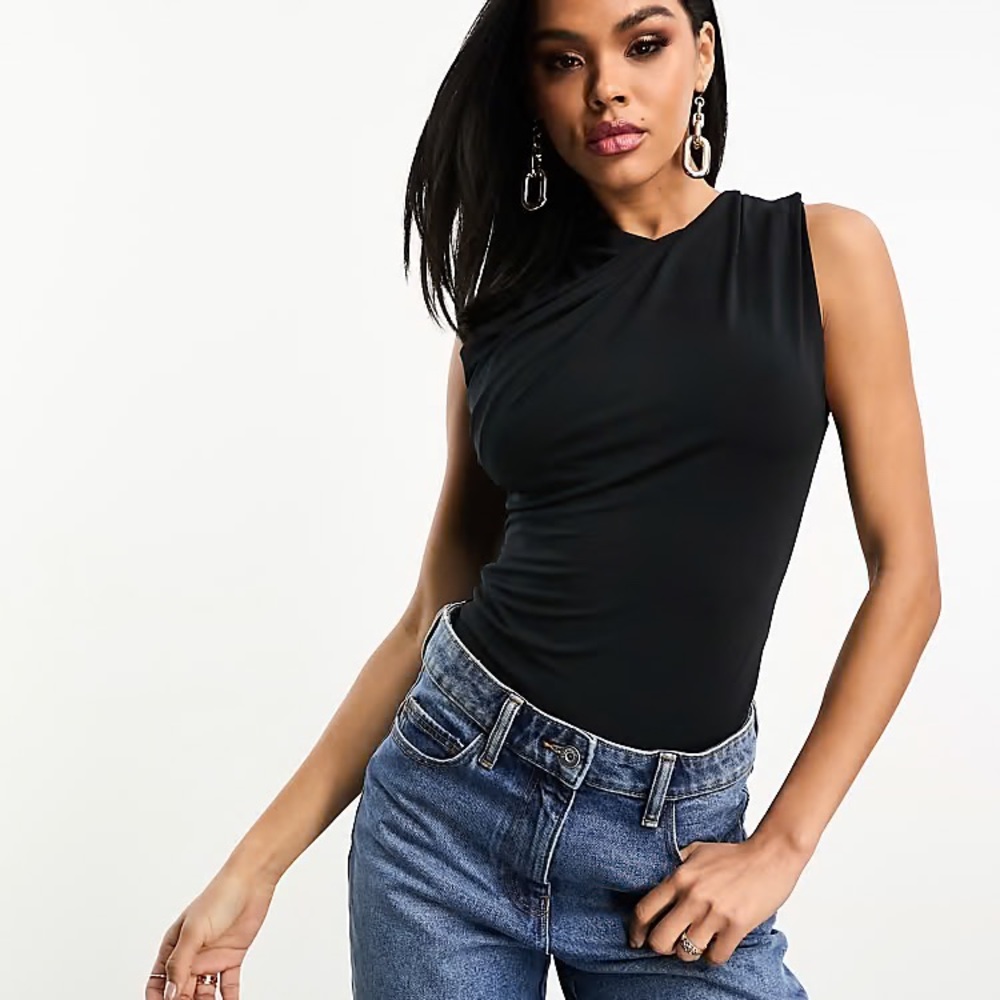 A&F Modal Blend Muscle Bodysuit – Black – Size XL